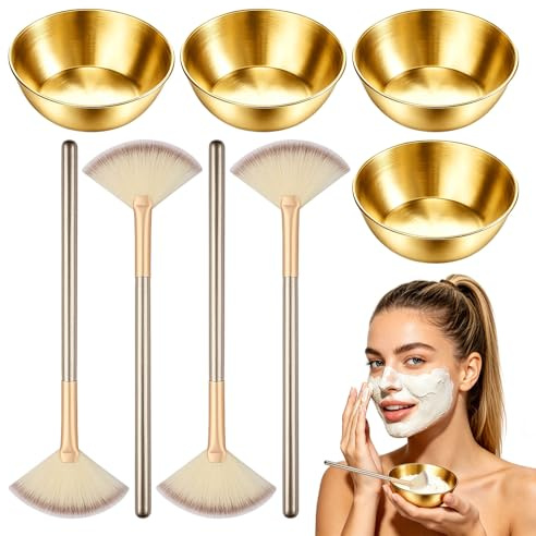 Face Mask Brush and Facial Bowl set 8pcs Fluffy Facial Brushes Skincare Routine Face Mask Applicator Professional Masks Applicator Tools For Salon Cosmetic Spa Skincare