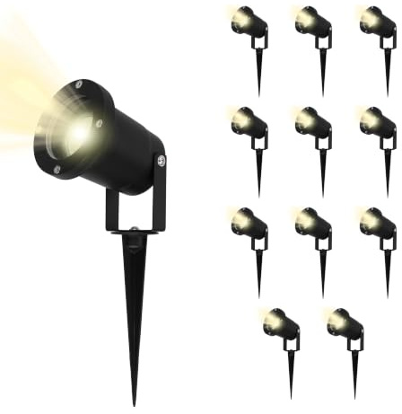 REV Gartenbeleuchtung SPARSET - 12x Wegeleuchte außen, 230lm, 3W, schwarz | Schwenkbar | Gehäuse IP65 aus Aluminium | Kabel 1,5m