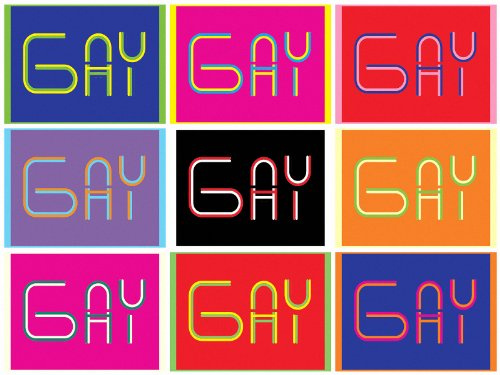 GAY SIGN POP ART ANDY WARHOL A4 Size SATIN PAPER PHOTO PRINT STUNNING 260GSM(297 x 210 mm or 11.7 x 8.3 inches)