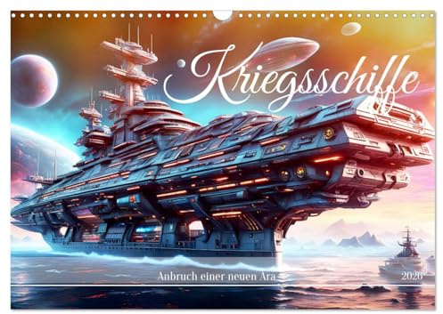 Kriegsschiffe Anbruch einer neuen Ära (Wandkalender 2026 DIN A3 quer), CALVENDO Monatskalender: Futuristische Schönheit der Kriegsschiffe von morgen. (CALVENDO Technologie)