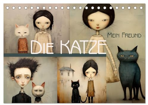 Die Katze - mein Freund (Tischkalender 2026 DIN A5 quer), CALVENDO Monatskalender: Entzückende Illustrationen und herzerwärmende Augenblicke (CALVENDO Kunst)