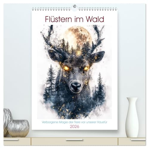 Flüstern im Wald (hochwertiger Premium Wandkalender 2026 DIN A2 hoch), Kunstdruck in Hochglanz: Tief verborgen zwischen alten Bäumen, leisen ... unserer heimischen Tierwelt. (CALVENDO Tiere)