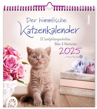 Der himmlische Katzenkalender 2025: 53 Samtpfotengeschichten, Bilder & Weisheiten