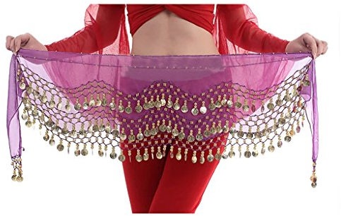 Hee Grand Femme Danse du Ventre Ceinture Violet Fonce
