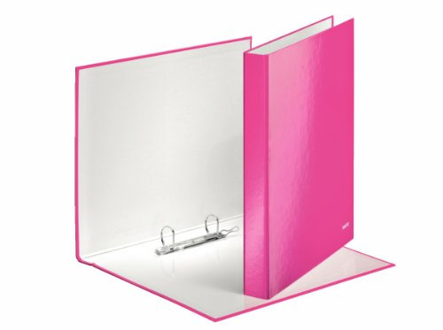 Leitz 4241 Ringbuch WOW, A4, PP, 2 Ringe, 25 mm, 4er Sparpack (pink metallic, 4)