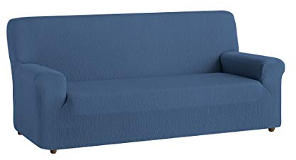Textil-home Elastischer Sofabezug TEIDE, Sofahusse Couchbezug - 3 Sitzer - 180 a 240 cm. Farbe Blau