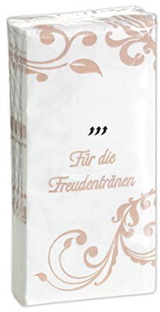 10 x 10 Taschentücher 'Ornament' Für die Freudentränen zur Hochzeit, Taufe oder Kommunion