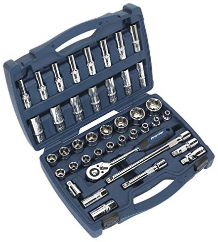 Sealey Ak8993 Socket Set 41Pc 1/2In Sq Drive 6Pt Walldrive Metric