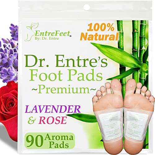 90 Pack Foot Pads | Organic Foot Care Support, Easy Overnight Application | Refreshing Herbal Foot Patches with Premium Lavender, Rose, Bamboo Vinegar, Tourmaline & Platycodon