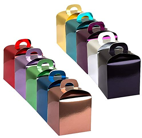 Ideen mit Herz Faltboxen | geklebt | 10 cm x 10 cm x 10 cm | Spiegelkarton | 10 Farben | 10 Stück