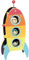 Vilac Wooden Space Whack-a-Mole Game, 3 Astronaut Balls & 1 Hammer, Ages 18+ Months, Multicolored
