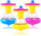 com-four® 3X Kreiselspiel mit Licht-Effekten - große Kreisel zum Spielen für Kinder [Auswahl variiert] (03 Stück - groß)