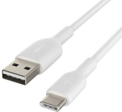 Belkin BoostCharge USB C charger cable, USB-C to USB-A cable, USB type C charging cable for iPhone 16, 15, Samsung Galaxy S24, S23, Google Pixel, iPad Pro, Nintendo Switch and more - 15cm, White