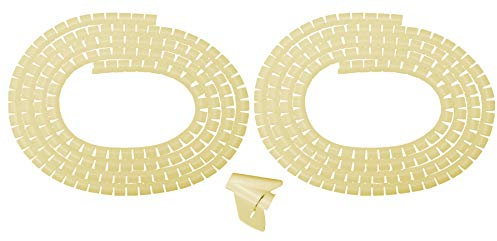 2 St. Kabelspiralen à 3m Creme-Farben 20mm Durchmesser mit Einzieh-Hilfe Kabelschlauch Spiralschlauch Wickelschlauch Kabelschutz Kabelorganisation Computer & HiFi Kabelhülle Plastik Spiralband