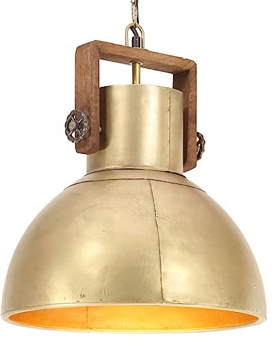 vidaXL Hängelampe Industriestil Pendelleuchte Deckenlampe Pendellampe Industrielampe Deckenleuchte Hängeleuchte Lampe Leuchte 25W Messing Rund 40cm E27