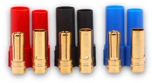 1x Set 6 Stück Hochstrom XT150 Premium 7mm Steckverbinder Goldstecker Verpolungsicher Stecker Buchse Male Female Rot Schwarz Blau 150A Lipo Akku RC Löten Modellbau