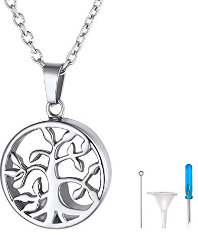 FindChic Collana Cremazione Acciaio Inossidabile Collana Cremazione Impermeabile Albero Della Vita Cremazione Gioielli