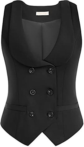 Belle Poque Women Lined Suit Waistcoat Business and Casual Vintage Vest S