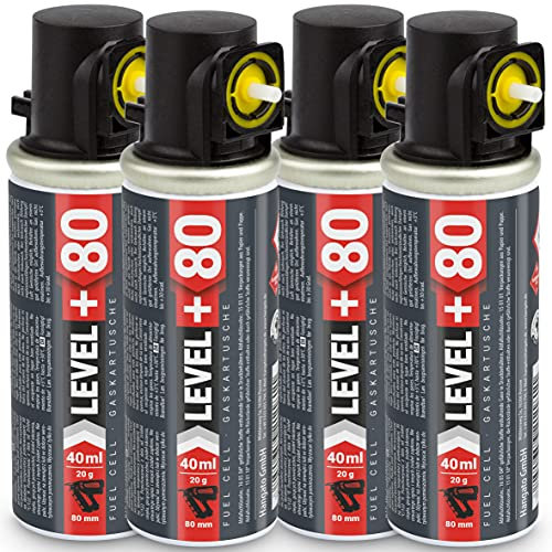 Fuel Cel Cel RM80 Lot de 4 cartouches de gaz pour cloueuse à gaz 80 mm/40 ml/20 g/Ø 32