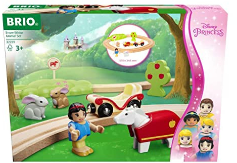 BRIO Disney Princess 32299 Schneewittchen Eisenbahn-Set - Liebevolles Spiel-Set mit Schneewittchen und ihren tierischen Freunden - Empfohlen für Kinder ab 3 Jahren
