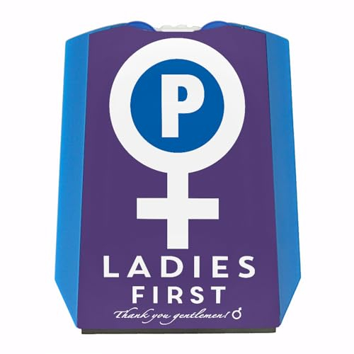 Venussymbol Ladies First Parkscheibe in Lila-Weiß mit 2 Einkaufswagenchips Eiskratzer Wasserabstreifer und Einkaufswagen-Chips Ladies parken Auto Parkplatz Parkhaus
