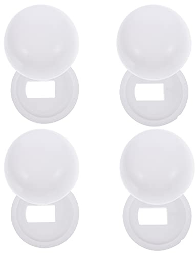 Housoutil 4 Pair Toilet Bolt Caps Round Toilet Bolt Covers Push On Bolt Caps Toilet Seat Floor Caps for Toilet Bowl Screws