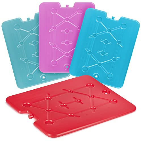 BigDean 4er Set XXL Kühlakkus je 750ml groß - perfekt für Kühltasche & Kühlbox - 32 x 25,5 x 1,5 cm - Freezeboards Kühlelemente Kühlpacks - Extra flach & dünn