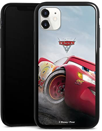 Slim Case extra dünn kompatibel mit Apple iPhone 11 Silikon Handyhülle schwarz Hülle Lightning McQueen 95 Offizielles Lizenzprodukt Cars