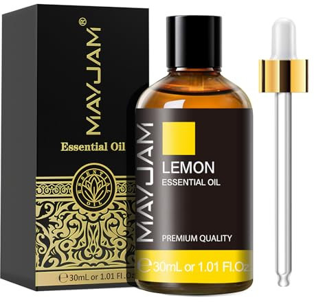 MAYJAM Lemon Essential Oils 30ML, Lemon Oil for Diffuser, Humidifier, DIY, Home, Wardrobes