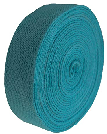 5m Gurtband 25mm 100% Baumwolle Gurtbänder Tragegurt Taschengurt Variantenwahl, Größe:25 mm | 2.6 mm, Farbe:türkis