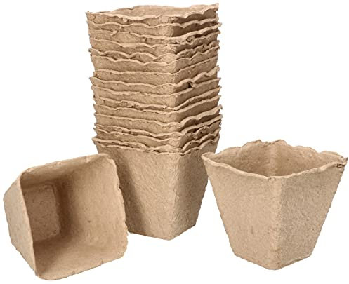KOTARBAU® 18 Stück Abbaubare Torf-Anzuchttöpfe Biologisch Abbaubare Torftöpfe 8x8x8 cm für Innen- und Außenbereich Braun
