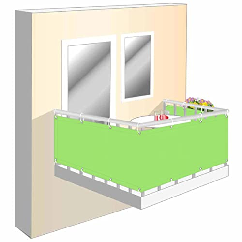 Wind und Sichtschutz Stoff für Balkon 70x1000cm, Balkonverkleidung Sichtschutz Zubehör inklusive Sichtschutz Balkon Hoch für Balkongeländer, Terrasse & Garten grün