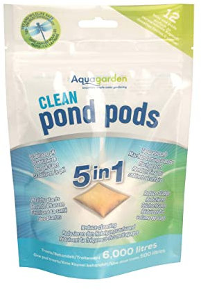 Clean Pond Pods, Limite les boues du bassin, rend l’eau du robinet sûre, réduit la fréquence de nettoyage du filtre, plantes saines, stabilise le pH, paquet de 12