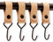 Brute Strength - Multifunktionshaken Mit Lederschlaufe - Naturel - 4X - Kleiderhaken Garderobenhaken Campinghaken Leder