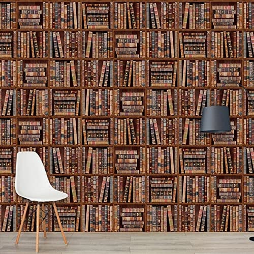 Kuletkear Book Removable Wall Mural Retro Wallpaper Modern Art Poster Paper Self-Adhesive Waterproof for Living Room Bedroom Office Nursery Décor 826x589cm