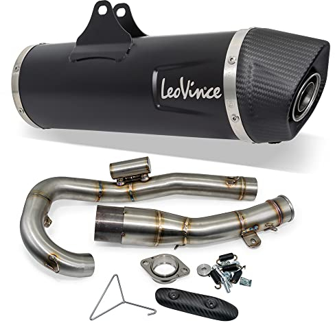 Auspuffanlage LeoVince Komplettanlage SBK NERO, Edelstahl schwarz, Carbon Kappe, 1/1, mit Katalysator, mit Zulassung für KTM 690 SMC R/Enduro Bj. 2019-2022