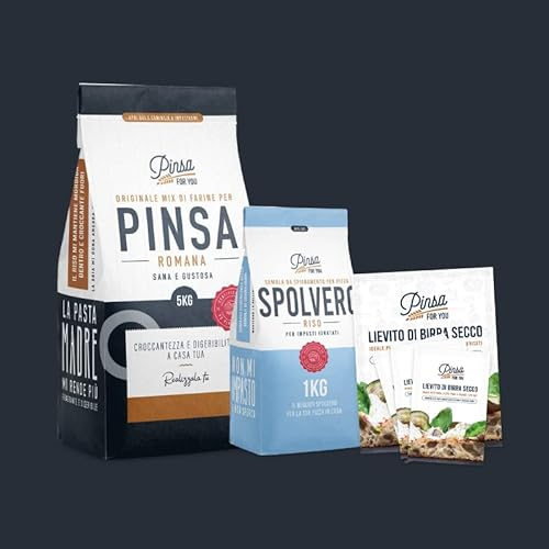 Kit completo per Pinsa Romana: Farina Pinsa 5kg + Spolvero di Riso 1 kg + Lievito 3x10g