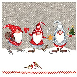 Ambiente - Weihnachten Papierservietten - Skating Dwarfs/Zwerge - 33 x 33cm 20 Stück