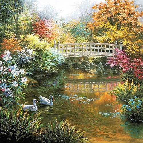 20 Servietten Schw?ne im wundersch?nen Park | Natur | Tischdeko | Fest | Feier | basteln | Decoupage | Serviettentechnik 33x33cm