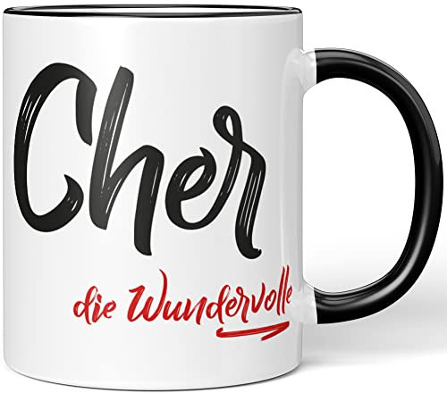 JUNIWORDS Tasse, Cher, die Wundervolle, Schwarz (5220340)