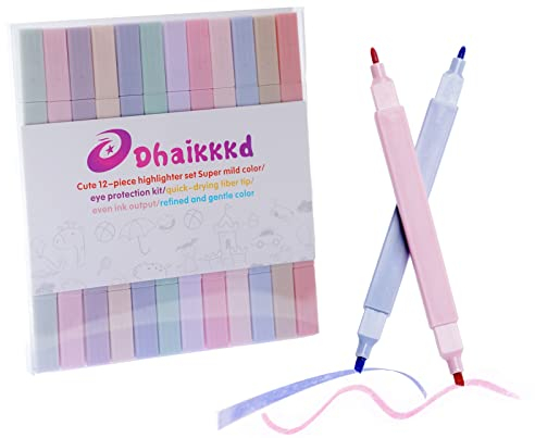 dhaikkkd bunte doppelkopf textmarker pack of 12 highlighter pen tag stift büro gadgets mildliner brush textmarker marker pastell leuchtstifte