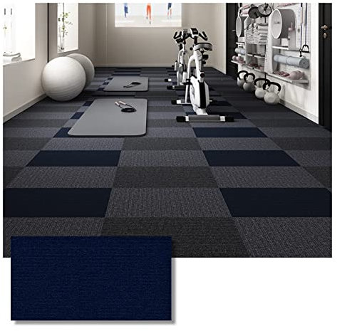 10Pcs Self Adhesive Carpet Tiles 12 X 24, Commercial Carpet Floor Tiles Non-Slip Peel And Stick Carpet Tile Home Furnishings Floor Easy Install DIY(Color:Dark Blue)