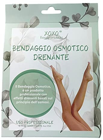 Bendaggio Drenante Gambe | Bende Anticellulite, Rassodante, Riducente | Trattamento Snellente Professionale 18 MT Pronte All'uso ( 2x8mt ) (OSMOTICO DRENANTE)