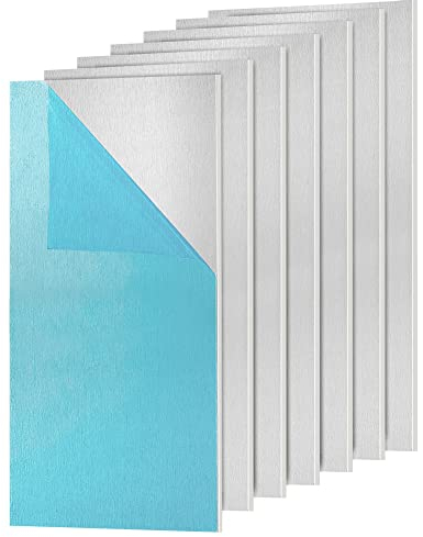 BENECREAT 10 Blatt 3mm 5052 Aluminiumblech Mit Schutzfolie, 10x5cm Aluminium-Schweißmetallplatten Zur Befestigung von Platten, Kunsthandwerk, Steht, Knüppel, Rohlinge