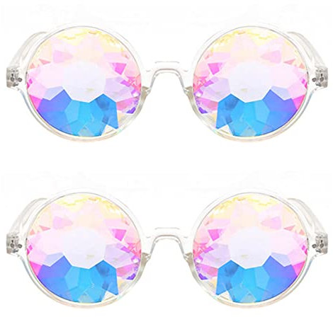 Grendly 2X Kaleidoskop Sonnenbrille Beugte Linse-Transparent