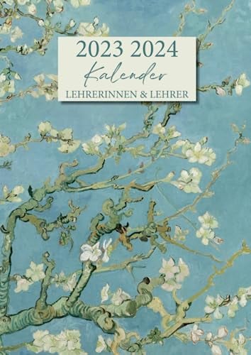 Lehrerkalender: A4 Lehrerplaner für Lehrerinnen und Lehrer - 1 Doppelseite pro Woche - Notenlisten - Van Goghs Lerngalerie