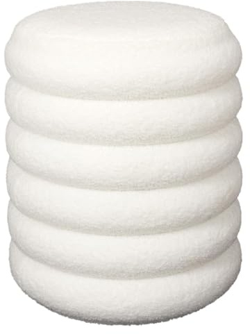 AltoBuy Floki - Pouf-Coffre Ø37cm Matelassé Blanc