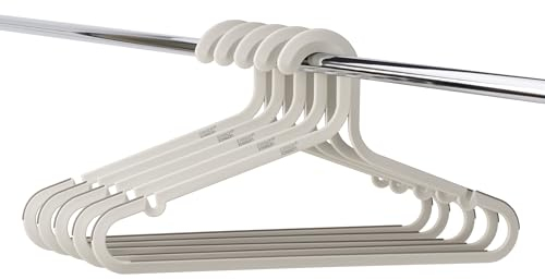 Joseph Joseph Orderly 5er Set Kleiderbügel aus recyceltem Kunststoff, mit übergroßen Haken und rutschfesten Griffen, Beige