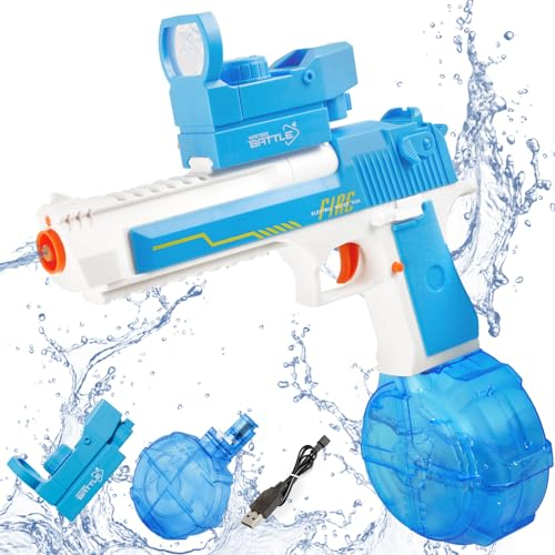 KADAYAYA Automatische Wasserpistole Spielzeug, Elektrisch Wasserblastern für Kinder 6 7 8, Wasserspritz für Jungen Mädchen 3 4 5 Jahre Wasserspritzpistolespielzeug für Sommer Schwimmbad (Blau)