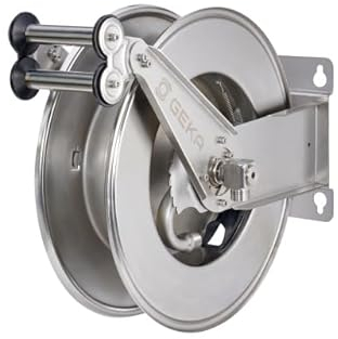 GEKA plus automatischer Schlauchaufroller EA15, L x B x H 52 (inkl. Halterung) x 45 x 23,5, für 15 m 3/4“ Schläuche oder 25 m 1/2“, Schlauchheber, 42.9040.9